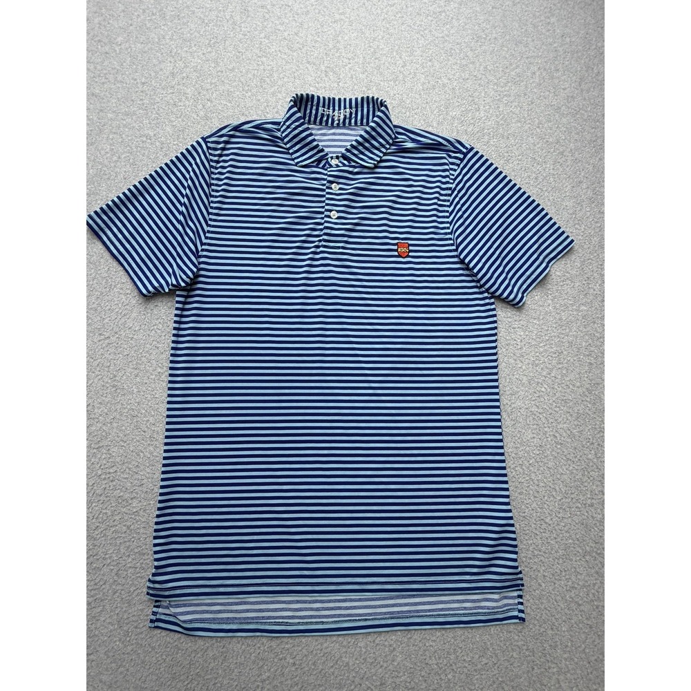 Draddy Polo Shirt Mens Small Blue Stripe Golf Draddy Sport Performance